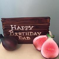 Rustic sign and figs topper