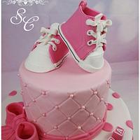 pink Christening Cake