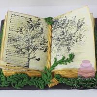 Poetry book birthday cake