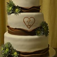Wood Themed wedding cake 