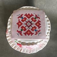 Traditional Bulgarian  Embroidery cake