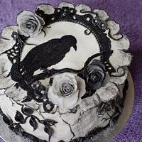 Gothic raven cake