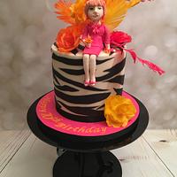 Hot pink and orange cake