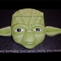2D Yoda Face Cake