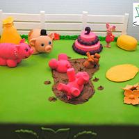 Piggies At Play Cake