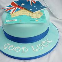 Cake for emigrating couple