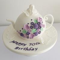 70th Birthday Teapot Cake