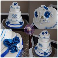 Piped wedding cake