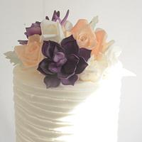 Rustic Buttercream with Sugar Flowers