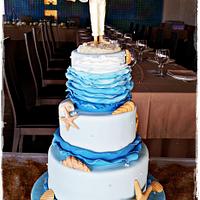 marine wedding cake
