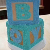 Blocks Baby Shower Cake