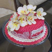 Cake with orchids