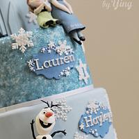 Frozen Little Elsa, Anna and Olaf cake toppers