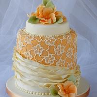 Lace and ruffles cake