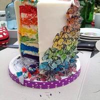 Rainbow ricepaper butterfly cake