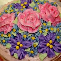 buttercream summer flower cake