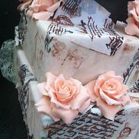 Vintage love letter wedding Cake