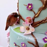 Vintage floral birthday cake