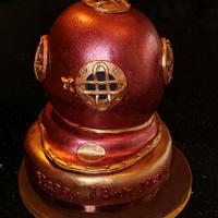 Diver's helmet cake