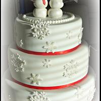 Christmas Snowflake Wedding Cake