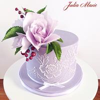 Brush Embroidery Lilac Cake