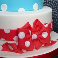 Red and Turquoise Spotty Cake