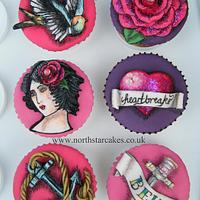 Old School Tattoo Cupcakes