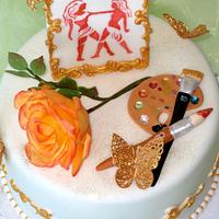 Cake for lady painter