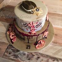 21st birthday Walking Dead cake
