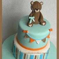 Teddy Stripe Cake for Baby Tai staying at Ronald McDonald House