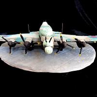 Lancaster Bomber Topper on Chocolate Camouflage Cake