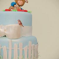Peter Rabbit Inspired baby shower cake