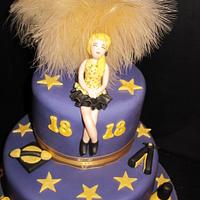 purple and gold, girls world cake 
