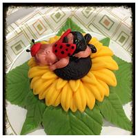 sunflower and lady bug cupcakes