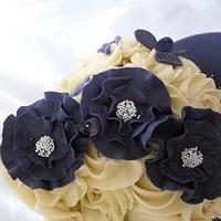 Giant Cupcake with ruffled flowers