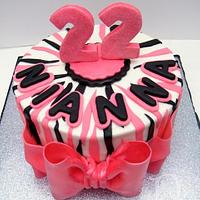 Pink and Black Zebra Cake
