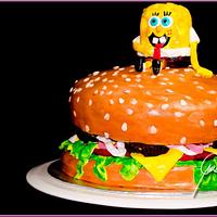 Spongebob’s Krabby Patty Fondant Cake