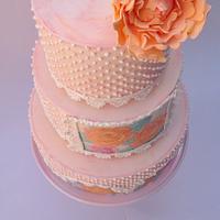 Hand painted wedding cake 
