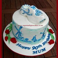 Going Dutch - Hand painted Delft Pottery Cake