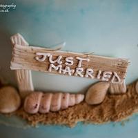 Beach Hut Wedding Cake