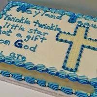 Cross baby christening cake
