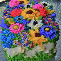 Vibrant summer garden cake