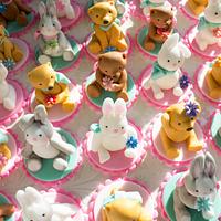 Teddy Bear & Rabbit Doll Cupcake Toppers
