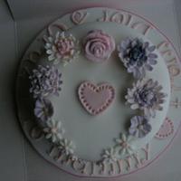 Floral Heart cake