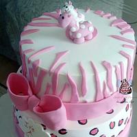 Pink Safari Baby Shower Cake