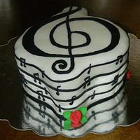 musical treble cleft cake