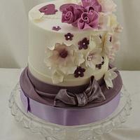 Lavender Flowers on a Cake