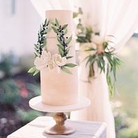 Floral Wreath Wedding Cake