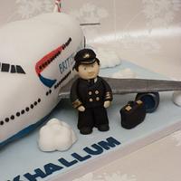 aeroplane & pilot cake