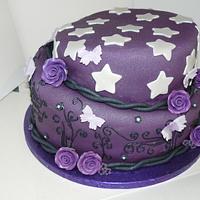 Gothic deep purple cake 